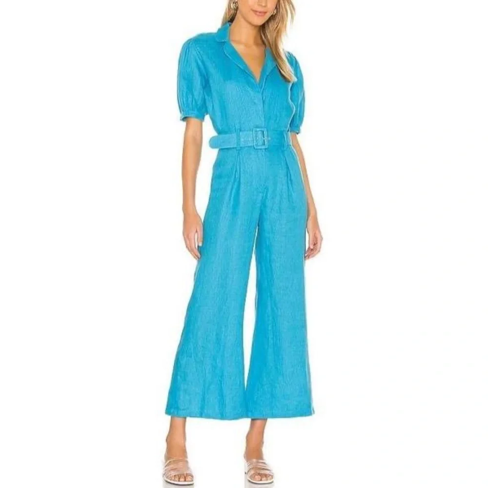 Faithful The Brand Size XS /6 Frederikke Boilersuit in Plain Blue Topaz Jumpsuit - Picture 8 of 10